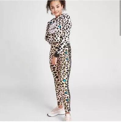 Buy Adidas Originals Kids/girls Leopard Print Multicoloure/black Co-ord/tracksuit  • 26.50£
