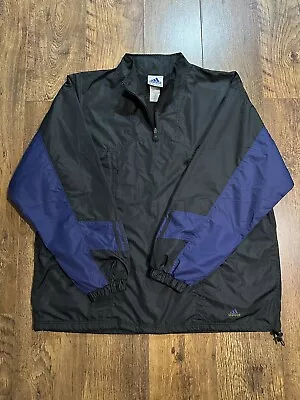 Buy Adidas 1/4 Zip Pullover Jacket Track Black 90s Vintage Old Label Mens XXL • 17.90£