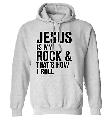 Buy Jesus Is My Rock,  Hoodie / Sweater Religious Bible Quote Christian Funny 463 • 25.95£