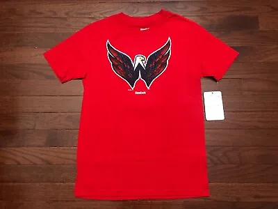 Buy New Kids 2013 Washington Capitals T Shirt Youth Medium Red Blue Reebok Caps Nwt • 11.52£