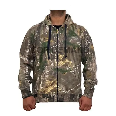Buy Mens New Full Zip Jungle Print Camouflage Casual Hunting Camo Hoody Hoodie Top • 16.98£