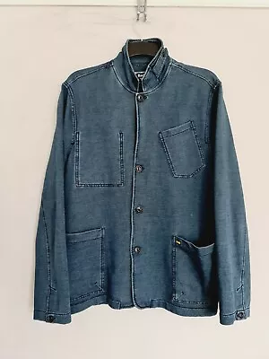 Buy Barbour Jersey Coat Jacket Mens Cotton Smoky Dye Blue Biker Military Sports L • 84£