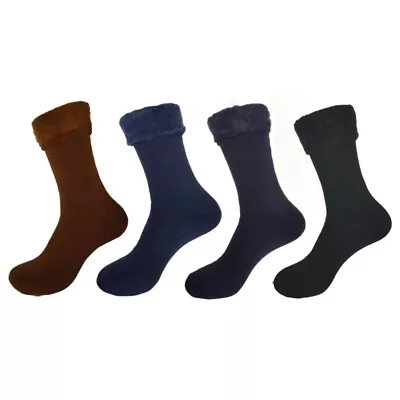 Buy Mens Brushed Bed Socks Size 6-11Thermal Slipper Sleeping Soft Winter Lounge Wear • 4.79£