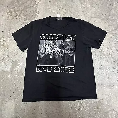 Buy Coldplay Concert T-Shirt 2012 Medium Black Band Shirt Rock Wear Originals • 6.18£