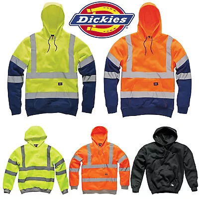 Buy Dickies Hi Vis Hooded Sweatshirt High Visibility Hoodie Safety Work Hoody Jacket • 34.99£