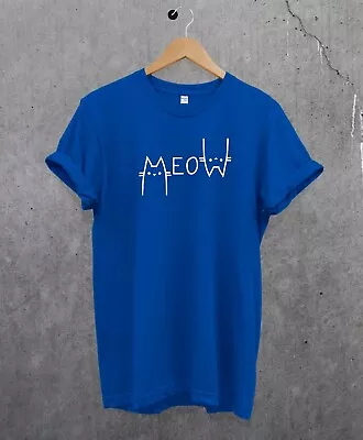 Buy Meow T Shirt, Cat Lover Tee, Gifts For Cat Lovers, Gift For Cat Mom, Meow TeeTOP • 8.49£