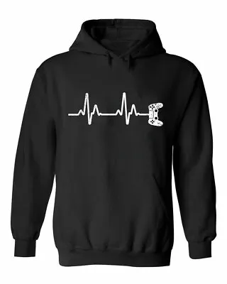 Buy Funny Gaming Controller Heart Beat ECG Sarcastic Gaming Lover Unisex Hoodie • 17.98£