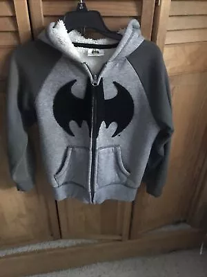 Buy Batman Gray Youth Boy Hooded Sweatshirt Size 7 • 2.17£
