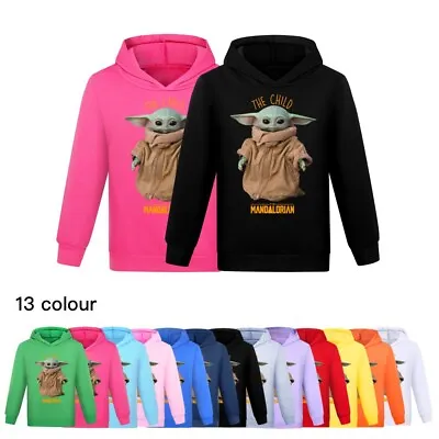 Buy Star Wars The Mandalorian Baby Yoda Hoodie Kids Boys Hoody Jumper Sweatshirt • 11.69£