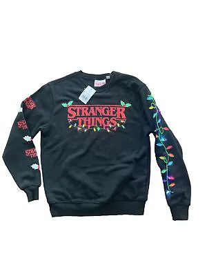 Buy Stranger Things Classic Crewneck Sweatshirt  Juniors XS Christmas LED Lights • 37.56£