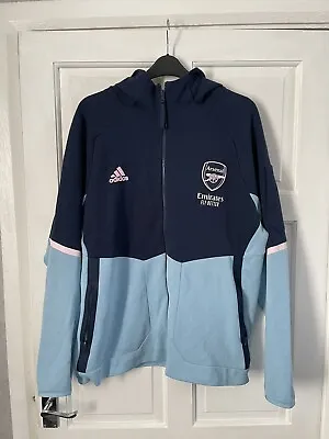 Buy Arsenal 22/23 Adidas Travel Hoodie Player/staff Issue XL Navy/light Blue/pink • 110£