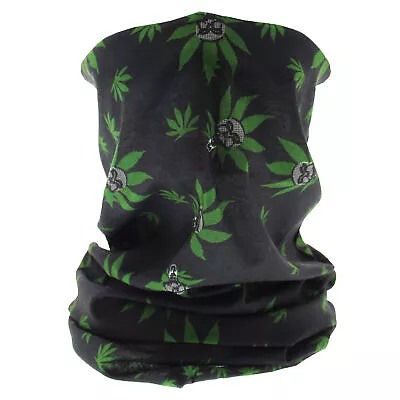 Buy Non Medical Breathable Cool Skull Weed Leaf Face Covering/ Gaiter/ Snood • 4.19£