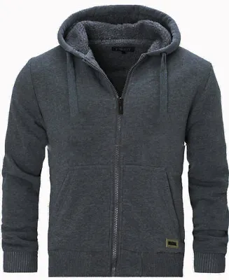 Buy Mens Padded Borg Fleece Sherpa Lined Full Zip Up Hoodie Sweatshirt Jacket M-2XL • 17.99£