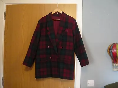Buy Ladies  Jacket/blazer Size 12 Red Mix Check Pattern • 5£