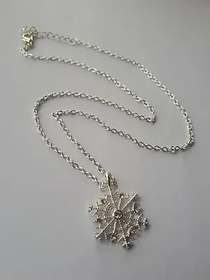 Buy Womens Girls Silver Necklace Frozen Snowflake Neck Chain Body Jewellery (B41) • 3.88£