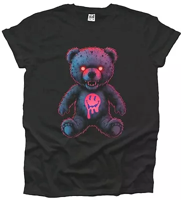 Buy Zombie Neon Teddy Bear Heart Gothic Horror Movie Demon Mens Tshirt Woman Unisex • 12.99£