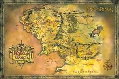 Buy Impact Merch. Poster: Lord Of The Rings - Map 610mm X 915mm #377 • 8.19£