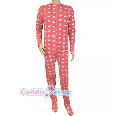 Buy Cuddlz Cute Pink Girls Patterned Stretch Footed Adult Sleepsuit Pyjamas Ladies  • 35.49£