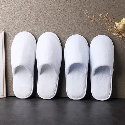 Buy 10-30pcs Spa Hotel Guest Slippers Closed Toe Towelling Disposable Terry Type UK • 27.98£