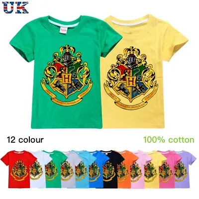 Buy Children's New Harry Potter Print Casual Short Sleeve Cotton T-shirt Top Unisex • 9.88£
