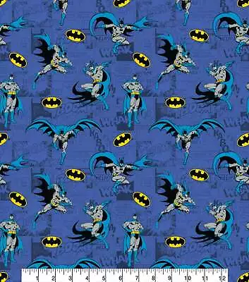 Buy Batman Blue Kids Comics Crafting / Quilting Fabric. 40cm • 5£