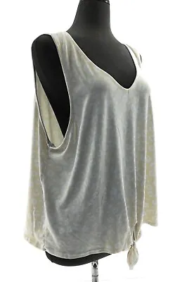 Buy KIKIT Women's Ivory & White Blouse Pullover Tie Front Sleeveless V-Neck Size 2X • 14.44£