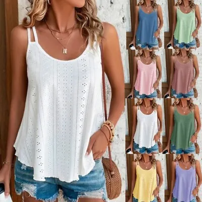 Buy Plus Size Womens Summer Cool Top Cami Sleeveless Tank Blouse Loose Vest T Shirt • 7.99£