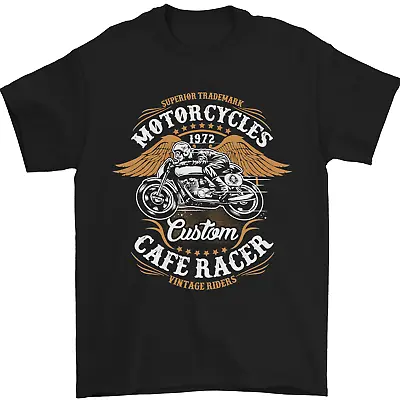 Buy Biker Custom Cafe Racer Motorcycle Mens T-Shirt 100% Cotton • 10.48£