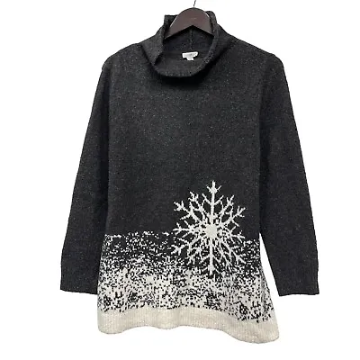 Buy J. Jill NEW Women's Size Small Petite Christmas Sweater Snowflake Intaria Gray • 36.62£