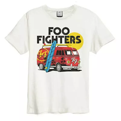 Buy Amplified Foo Fighters Camper Van Mens Vintage White T Shirt Foo Fighters Tee • 19.95£