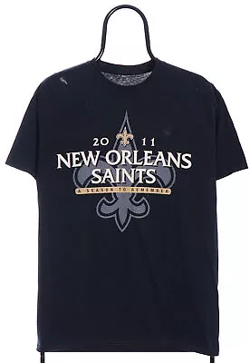 Buy Retro NFL New Orleans Saints Black Graphic Tshirt - Small • 13£