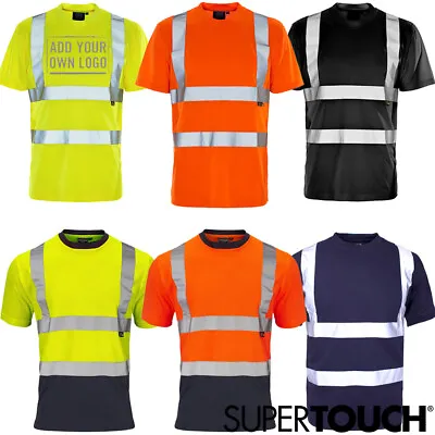 Buy Hi Viz Visibility T Shirt Safety Work High Vis Two Tone Short Sleeve Crew Neck • 10.99£