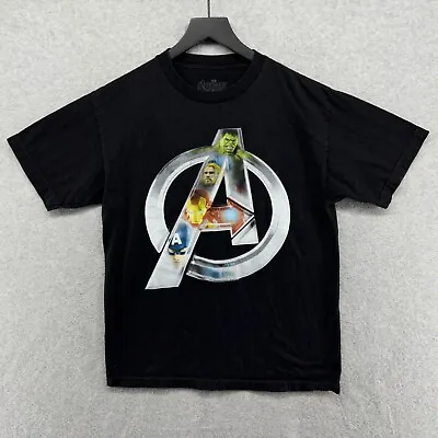 Buy Avengers Boys' Black Short Sleeve Age Of Ultron Graphic T Shirt Logo Size M • 6.63£