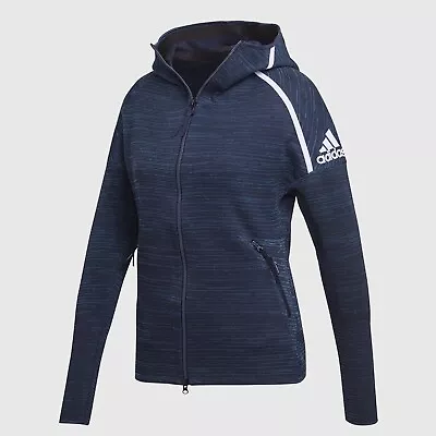 Buy Adidas Jacket Mens  Parley Knit Blue Hoodie Full Zip Front Size A M • 28.20£