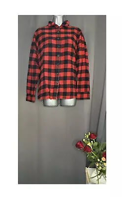 Buy Tradlands Womens Size L Uk 12 Button Front Flannel Shirt Jacket Cotton VGC • 24.99£