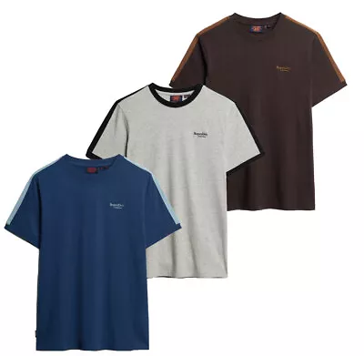 Buy Superdry T-Shirt Short Sleeve Crew Neck Essential Logo Retro Tee Grey Blue Plum • 22.99£
