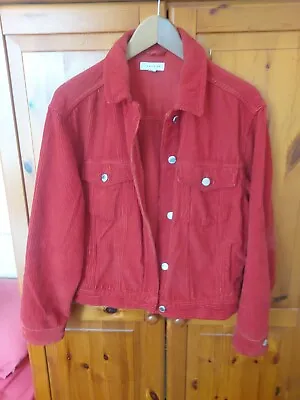 Buy Ladies Corduroy Jacket Size 8 Red Topshop Vgc • 5£
