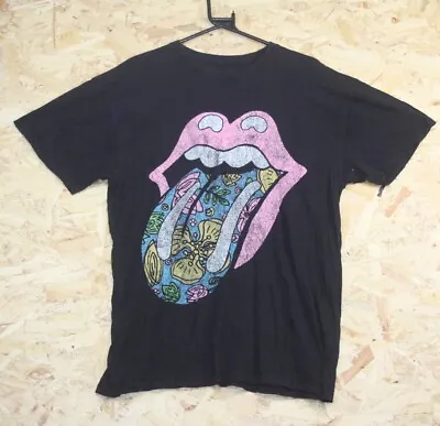 Buy Rolling Stones Graphic Pink Black T-Shirt Dress S/M AWESOME Mens Big Tongue VTG • 17.92£