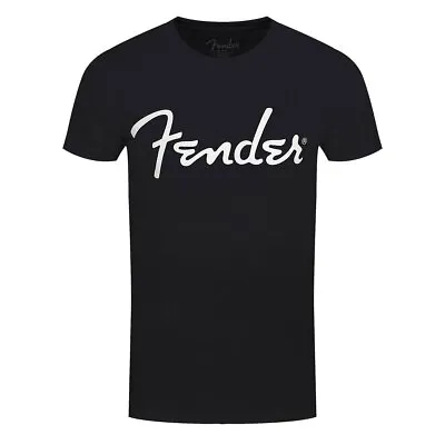 Buy Fender T-Shirt Logo Guitar Rock Band Official New Black • 14.95£