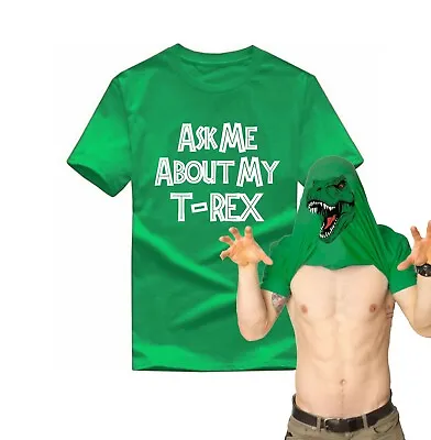 Buy Ask Me About My T-Rex T-Shirt, Funny Fancy Dinosaur Vintage Park Unisex Top • 9.99£