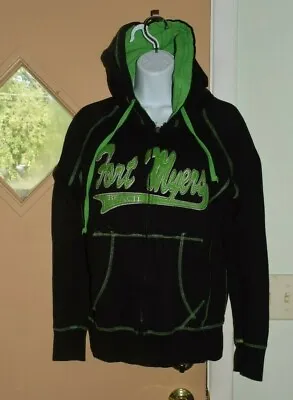 Buy Pacific & Co. Fort Myers Sweat Hoodie Full Zip Girls Youth Sz XL Blk Green GC! • 7.89£