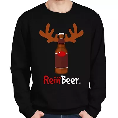 Buy 1Tee Mens ReinBeer Christmas Drink Sweatshirt Jumper • 19.99£