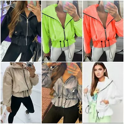 Buy Women's Hooded Lightweight Zip Up Waterproof Rain Mac Coat Jacket (UK S-M - M-L) • 14.99£