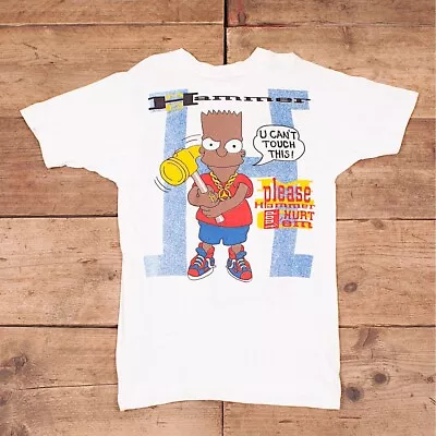 Buy RARE Vintage Simpsons T Shirt M MC Hammer 90s Bart Simpson USA Made R8863 • 48.99£