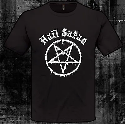 Buy Hail Satan T Shirt - Satanic Church Pentagram LaVey Goth Unholy W • 12.95£