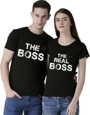 Buy Couple Matching T-shirt, The Boss The Real Boss T-shirt, Valentine's Day Tee Top • 9.99£