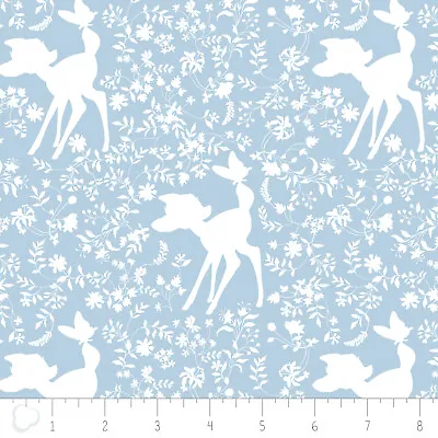 Buy Fat Quarter Disney Bambi Silhouette Blue Cotton Quilting Sewing Fabric  • 3.60£