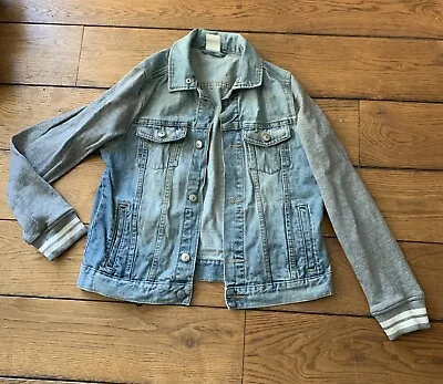 Buy H&M Denim Jacket With Jersey Sleeves, Age 11-12 Great Condition • 3.50£
