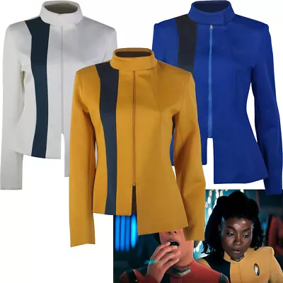 Buy For Discovery Season 4 Starfleet Female Uniform Jacket Gold White Blue Tops Coat • 32.40£