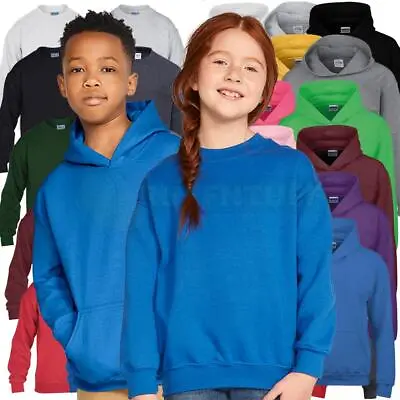 Buy GILDAN Kids Hoodie Sweatshirt Hooded Plain Pullover Childrens Jumper Sweater • 12.99£